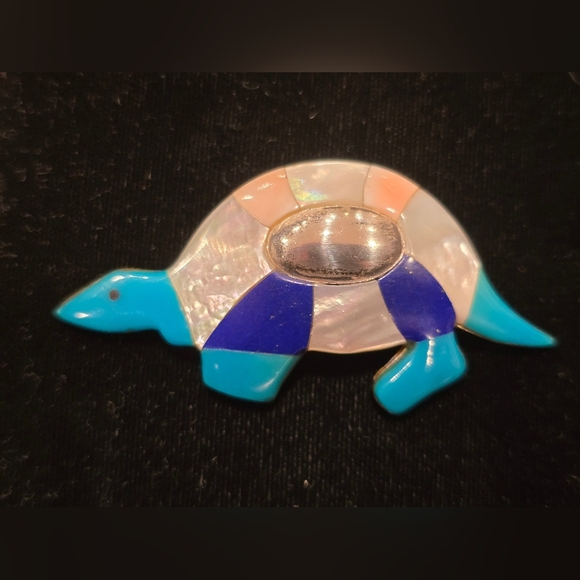 Inlay turtle brooch pendant - Picture 1 of 6
